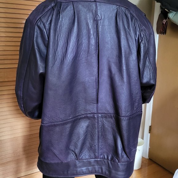 Vintage Massimo Purple Leather Jacket - Picture 2 of 3
